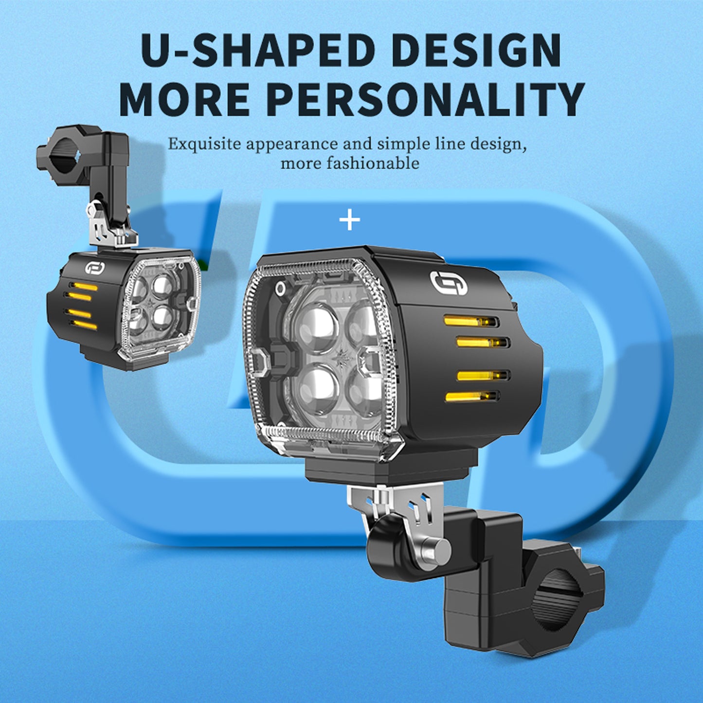 MONDEVIEW JRY-22 Farol LED Auxiliar Profissional para Motociclos | 28000LM Bi-Color | IP67 à Prova de Água