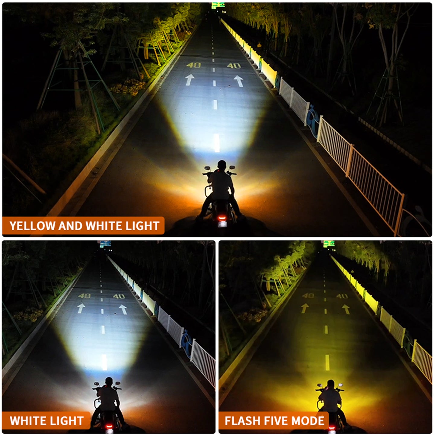 MONDEVIEW JRY-22 Farol LED Auxiliar Profissional para Motociclos | 28000LM Bi-Color | IP67 à Prova de Água