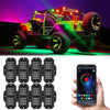 MONDEVIEW RGB Underglow Car Lights Kit | 8 Pods Smart LED Rock Lights | App Control | 16 Million Colors | IP67 Waterproof | Music Sync | Premium Vehicle Lighting Solution